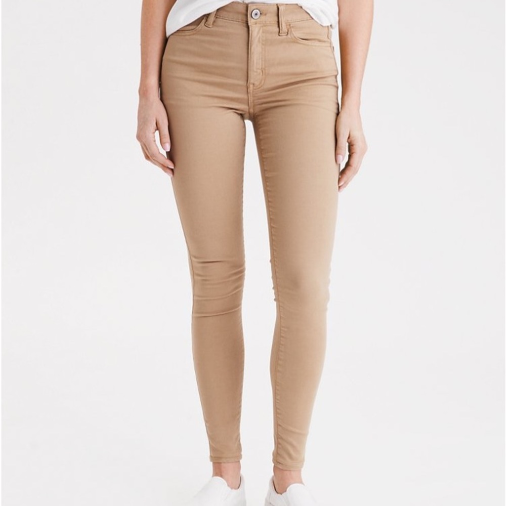 AE High-Waisted Jeggings, Khaki Coloured Jeans